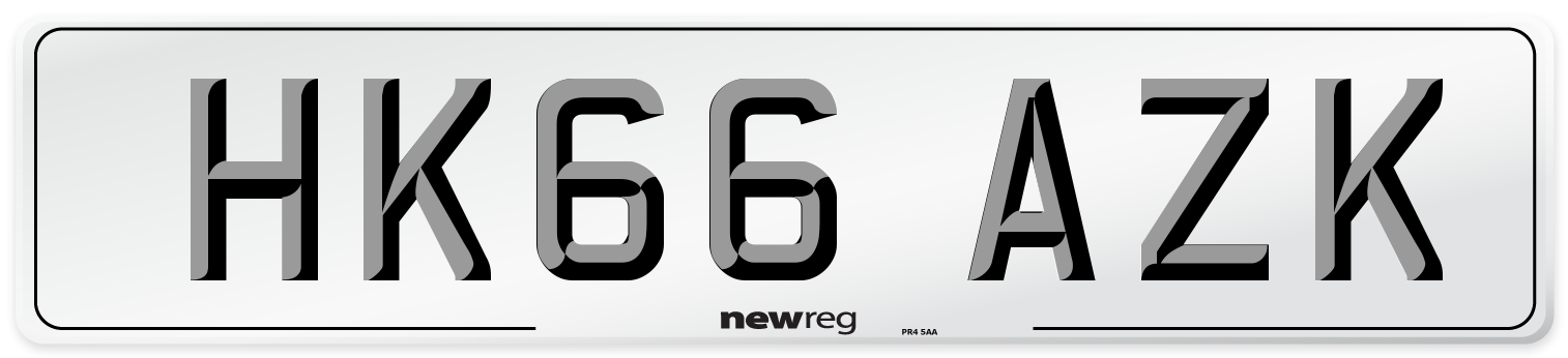 HK66 AZK Number Plate from New Reg